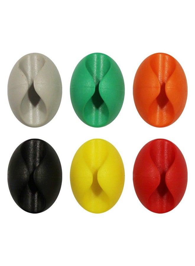 ام كي مشابك تثبيت كابلات MX - منظم أسلاك ذاتي اللصق متعدد الأغراض - عبوة من 6 خطافات ملونة لإدارة الأسلاك للتلفزيون والمكتب والسيارة والمنزل - Image 1